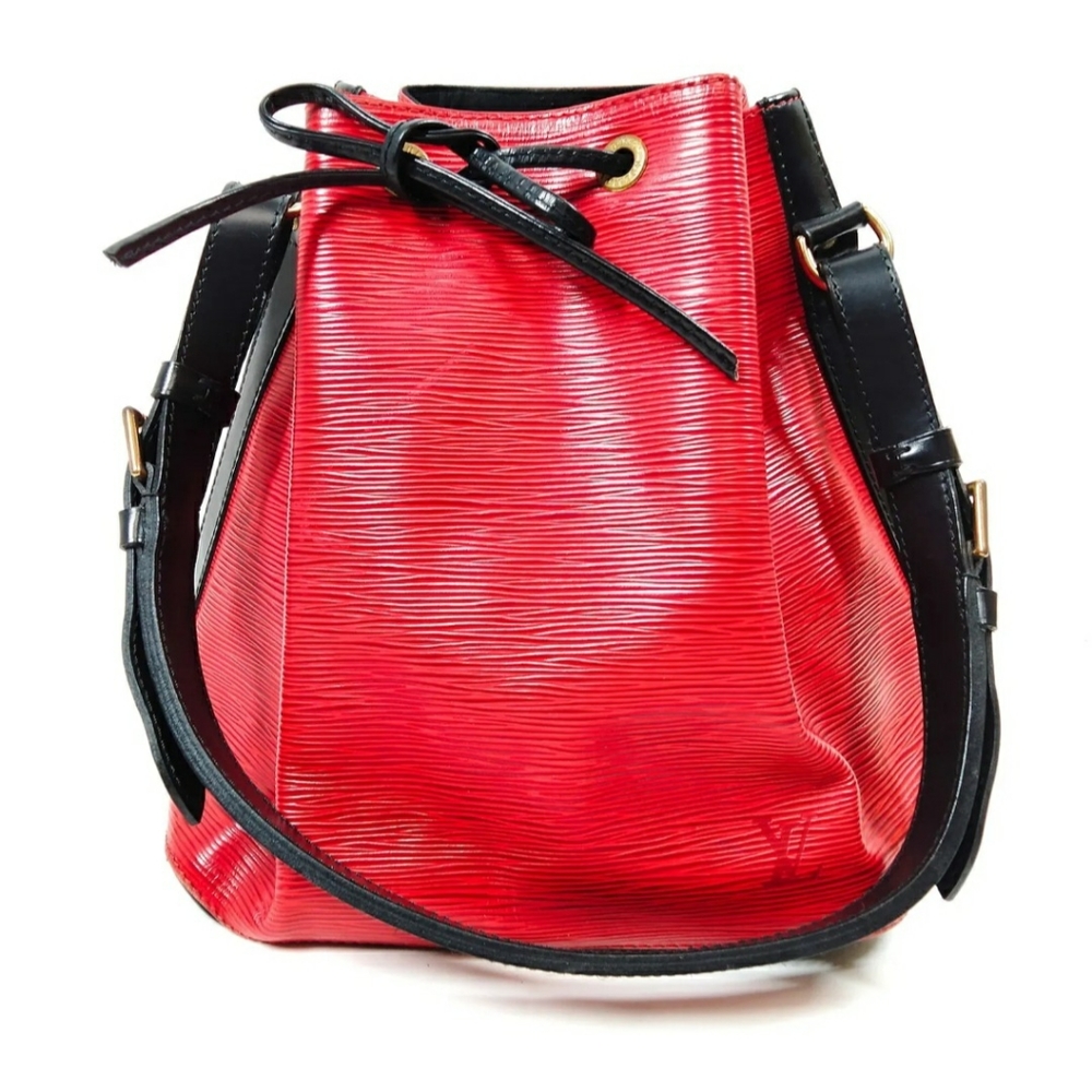 Louis Vuitton Red Epi Bucket Shoulder Bag With COA